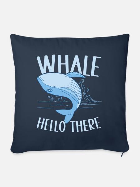 Wale Walfisch - Sofakissenbezug 45 x 45 cm - Navy