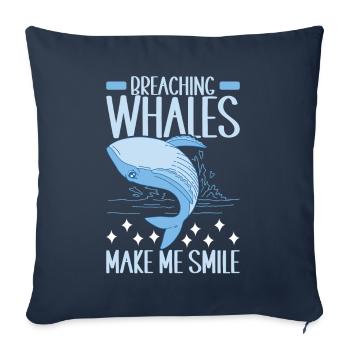 Whales Whale - Sofa pillowcase 17,3'' x 17,3'' (45 x 45 cm) - navy - Front