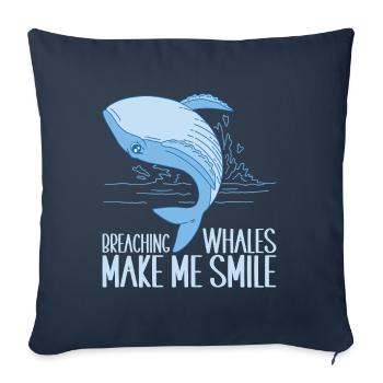 Whales Whale - Sofa pillowcase 17,3'' x 17,3'' (45 x 45 cm) - navy - Front