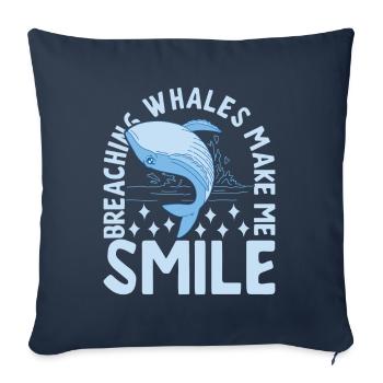 Whales Whale - Sofa pillowcase 17,3'' x 17,3'' (45 x 45 cm) - navy - Front