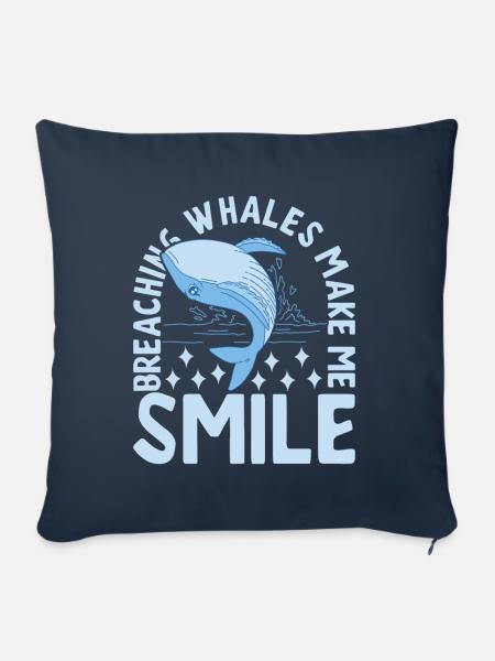 Wale Walfisch - Sofakissenbezug 45 x 45 cm - Navy