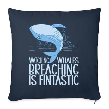 Whales Whale - Sofa pillowcase 17,3'' x 17,3'' (45 x 45 cm) - navy - Front