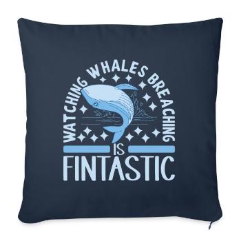 Whales Whale - Sofa pillowcase 17,3'' x 17,3'' (45 x 45 cm) - navy - Front