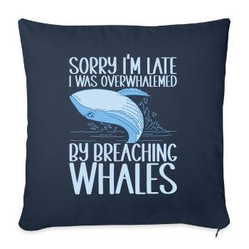 Whales Whale - Sofa pillowcase 17,3'' x 17,3'' (45 x 45 cm) - navy - Front