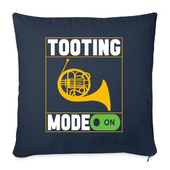 Horn Blechblasinstrument - Sofakissenbezug 45 x 45 cm - Navy - Vorne