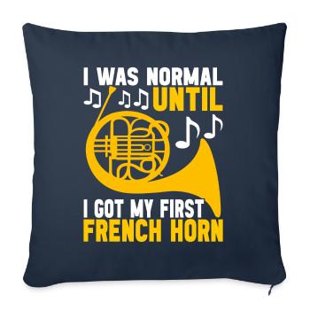 Horn Brass Instrument - Sofa pillowcase 17,3'' x 17,3'' (45 x 45 cm) - navy - Front