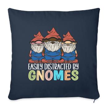 Nains de jardin Jardinage - Housse de coussin décorative 45 x 45 cm - bleu marine - Devant