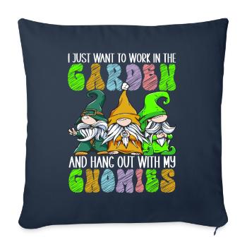 Nains de jardin Jardinage - Housse de coussin décorative 45 x 45 cm - bleu marine - Devant