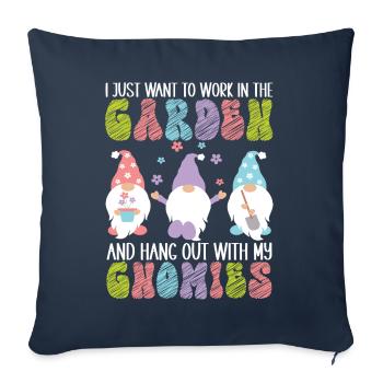 Nains de jardin Jardinage - Housse de coussin décorative 45 x 45 cm - bleu marine - Devant