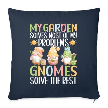 Nains de jardin Jardinage - Housse de coussin décorative 45 x 45 cm - bleu marine - Devant