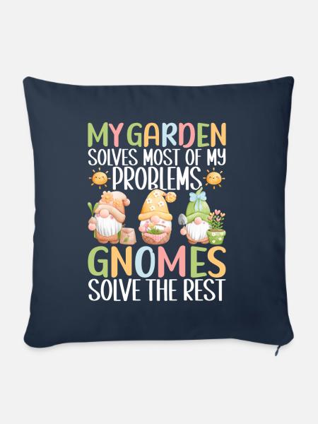 Gartenzwerge Gartenarbeit - Sofakissenbezug 45 x 45 cm - Navy