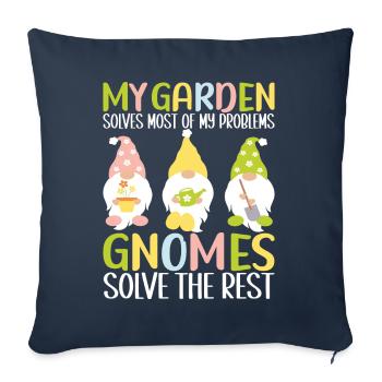 Nains de jardin Jardinage - Housse de coussin décorative 45 x 45 cm - bleu marine - Devant