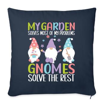 Nains de jardin Jardinage - Housse de coussin décorative 45 x 45 cm - bleu marine - Devant