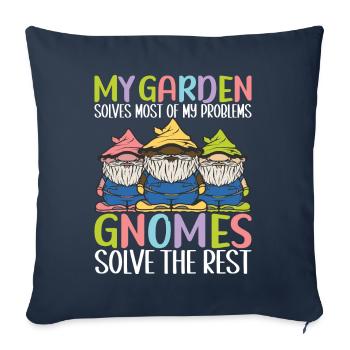 Nains de jardin Jardinage - Housse de coussin décorative 45 x 45 cm - bleu marine - Devant