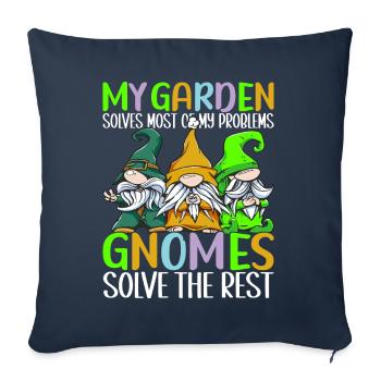 Nains de jardin Jardinage - Housse de coussin décorative 45 x 45 cm - bleu marine - Devant