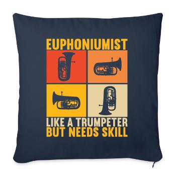 Euphonium Joueur d’euphonium - Housse de coussin décorative 45 x 45 cm - bleu marine - Devant