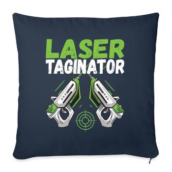 Laser Tag Anniversaire Laser Tag Joueur - Housse de coussin décorative 45 x 45 cm - bleu marine - Devant