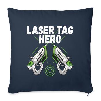 Laser Tag Anniversaire Laser Tag Joueur - Housse de coussin décorative 45 x 45 cm - bleu marine - Devant