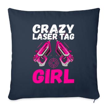 Laser Tag Anniversaire Laser Tag Joueur - Housse de coussin décorative 45 x 45 cm - bleu marine - Devant