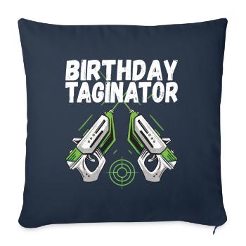 Laser Tag Anniversaire Laser Tag Joueur - Housse de coussin décorative 45 x 45 cm - bleu marine - Devant