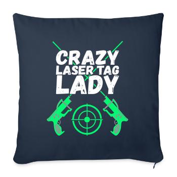 Laser Tag Anniversaire Laser Tag Joueur - Housse de coussin décorative 45 x 45 cm - bleu marine - Devant