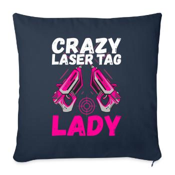 Laser Tag Anniversaire Laser Tag Joueur - Housse de coussin décorative 45 x 45 cm - bleu marine - Devant