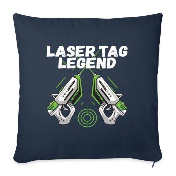 Laser Tag Anniversaire Joueur de Laser Tag - Housse de coussin décorative 45 x 45 cm - bleu marine - Devant