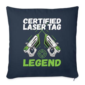 Laser Tag Anniversaire Laser Tag Joueur - Housse de coussin décorative 45 x 45 cm - bleu marine - Devant