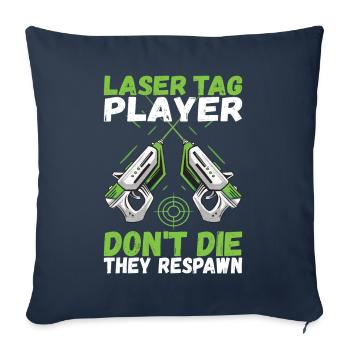 Laser Tag Anniversaire Laser Tag Joueur - Housse de coussin décorative 45 x 45 cm - bleu marine - Devant