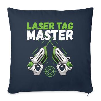 Laser Tag Anniversaire Laser Tag Joueur - Housse de coussin décorative 45 x 45 cm - bleu marine - Devant