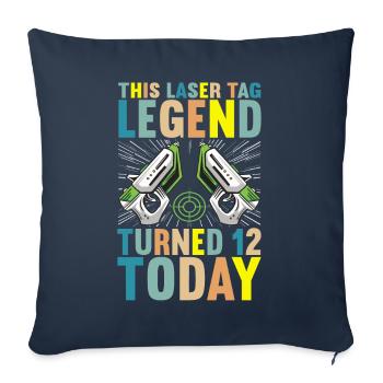 Laser Tag Anniversaire Joueur de Laser Tag - Housse de coussin décorative 45 x 45 cm - bleu marine - Devant