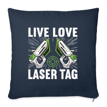 Laser Tag Anniversaire Laser Tag Joueur - Housse de coussin décorative 45 x 45 cm - bleu marine - Devant