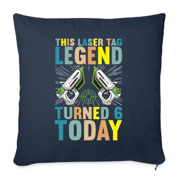 Laser Tag Anniversaire Laser Tag Joueur - Housse de coussin décorative 45 x 45 cm - bleu marine - Devant