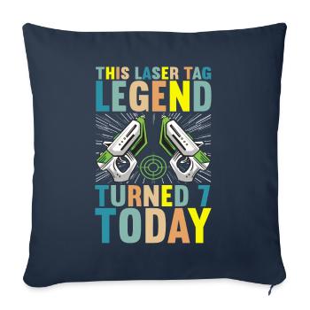 Laser Tag Anniversaire Laser Tag Joueur - Housse de coussin décorative 45 x 45 cm - bleu marine - Devant