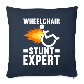 Personnes en fauteuil roulant Fauteuil roulant - Housse de coussin décorative 45 x 45 cm - bleu marine - Devant