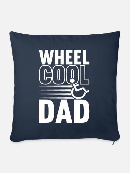 Rollstuhlfahrer Rollstuhl - Sofakissenbezug 45 x 45 cm - Navy