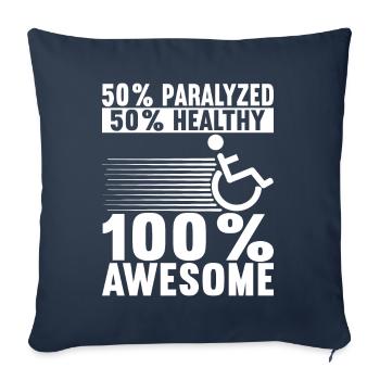Personnes en fauteuil roulant Fauteuil roulant - Housse de coussin décorative 45 x 45 cm - bleu marine - Devant