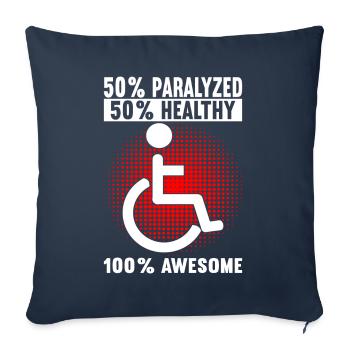 Personnes en fauteuil roulant Fauteuil roulant - Housse de coussin décorative 45 x 45 cm - bleu marine - Devant