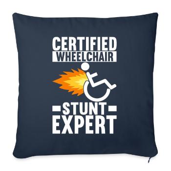 Personnes en fauteuil roulant Fauteuil roulant - Housse de coussin décorative 45 x 45 cm - bleu marine - Devant
