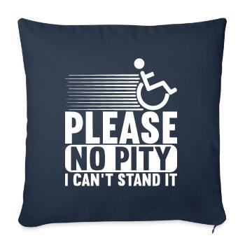 Personnes en fauteuil roulant Fauteuil roulant - Housse de coussin décorative 45 x 45 cm - bleu marine - Devant