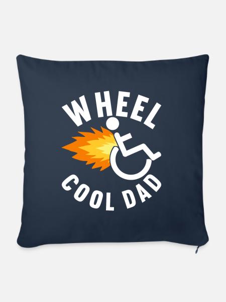 Rollstuhlfahrer Rollstuhl - Sofakissenbezug 45 x 45 cm - Navy