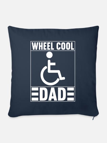 Rollstuhlfahrer Rollstuhl - Sofakissenbezug 45 x 45 cm - Navy