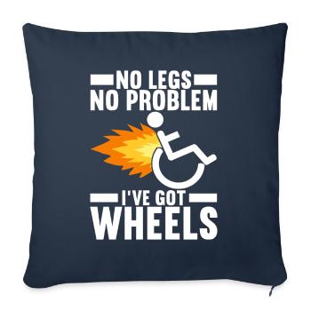 Personnes en fauteuil roulant Fauteuil roulant - Housse de coussin décorative 45 x 45 cm - bleu marine - Devant