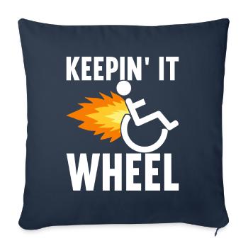 Personnes en fauteuil roulant Fauteuil roulant - Housse de coussin décorative 45 x 45 cm - bleu marine - Devant