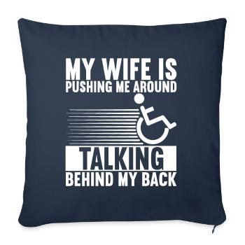 Personnes en fauteuil roulant Fauteuil roulant - Housse de coussin décorative 45 x 45 cm - bleu marine - Devant