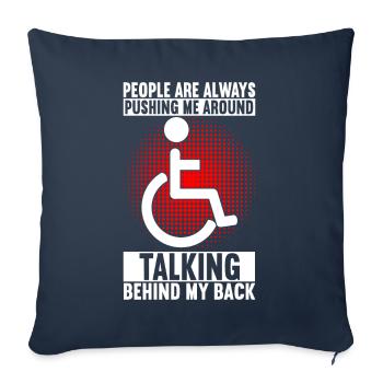 Personnes en fauteuil roulant Fauteuil roulant - Housse de coussin décorative 45 x 45 cm - bleu marine - Devant