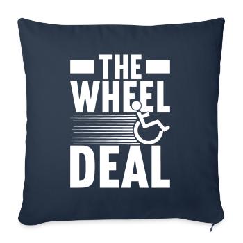 Personnes en fauteuil roulant Fauteuil roulant - Housse de coussin décorative 45 x 45 cm - bleu marine - Devant