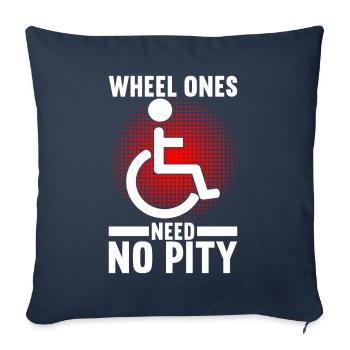 Personnes en fauteuil roulant Fauteuil roulant - Housse de coussin décorative 45 x 45 cm - bleu marine - Devant
