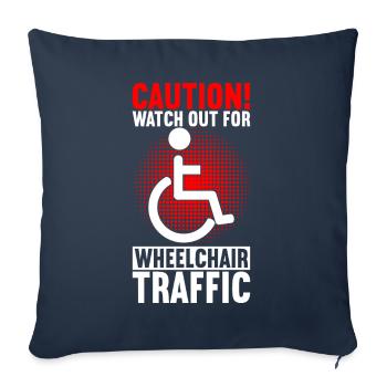 Personnes en fauteuil roulant Fauteuil roulant - Housse de coussin décorative 45 x 45 cm - bleu marine - Devant