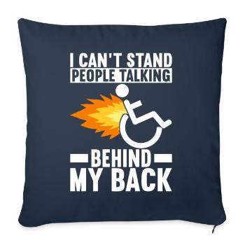 Personnes en fauteuil roulant Fauteuil roulant - Housse de coussin décorative 45 x 45 cm - bleu marine - Devant